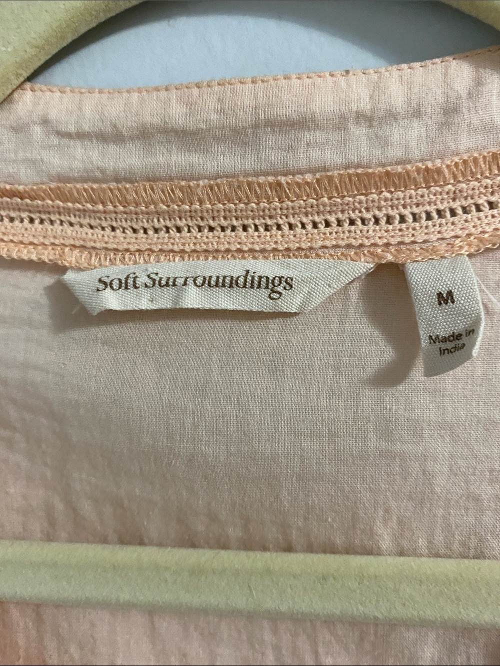 Soft surroundings Artsy embroidered peach tunic Boho women’s size medium - Picture 3 of 6